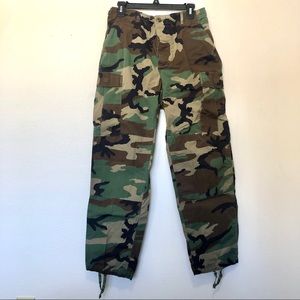 Canvas Camo Pocketed Cargo Pants
